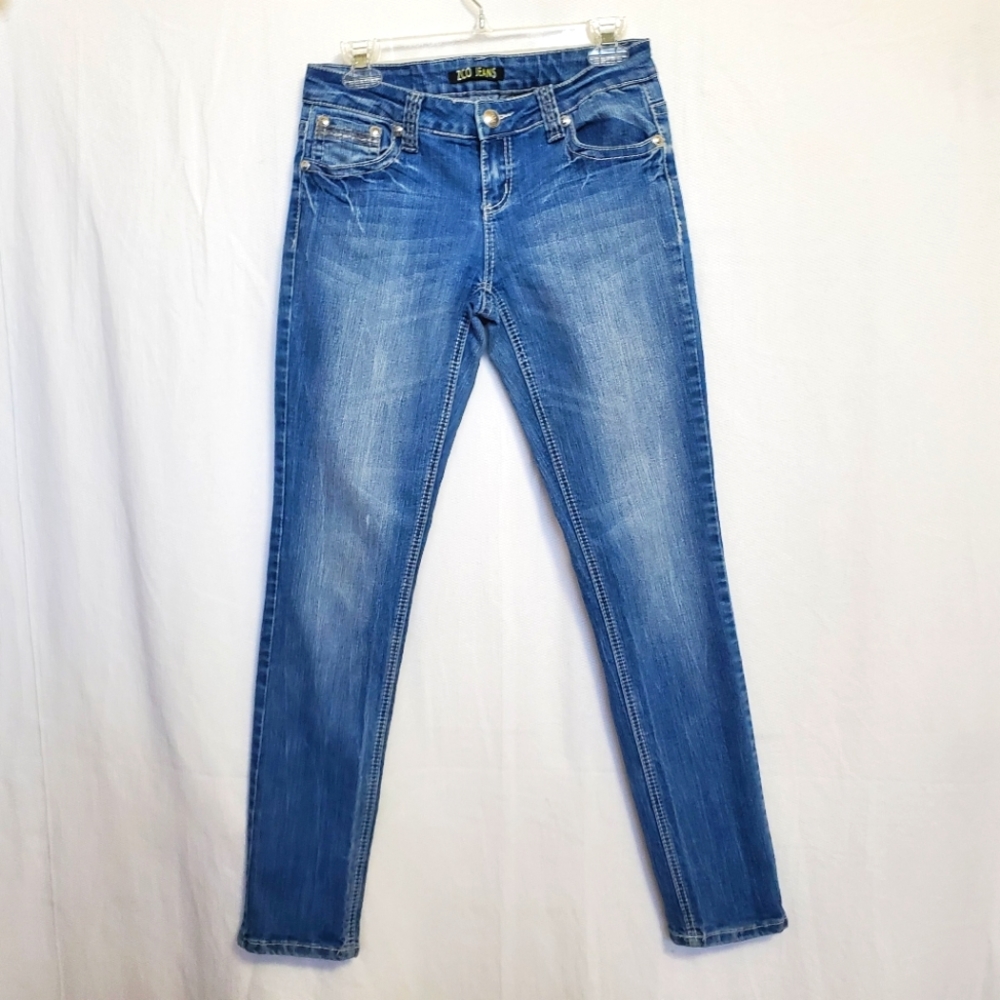 ZCO Embellished Pockets Slim Fit Jeans Y2K